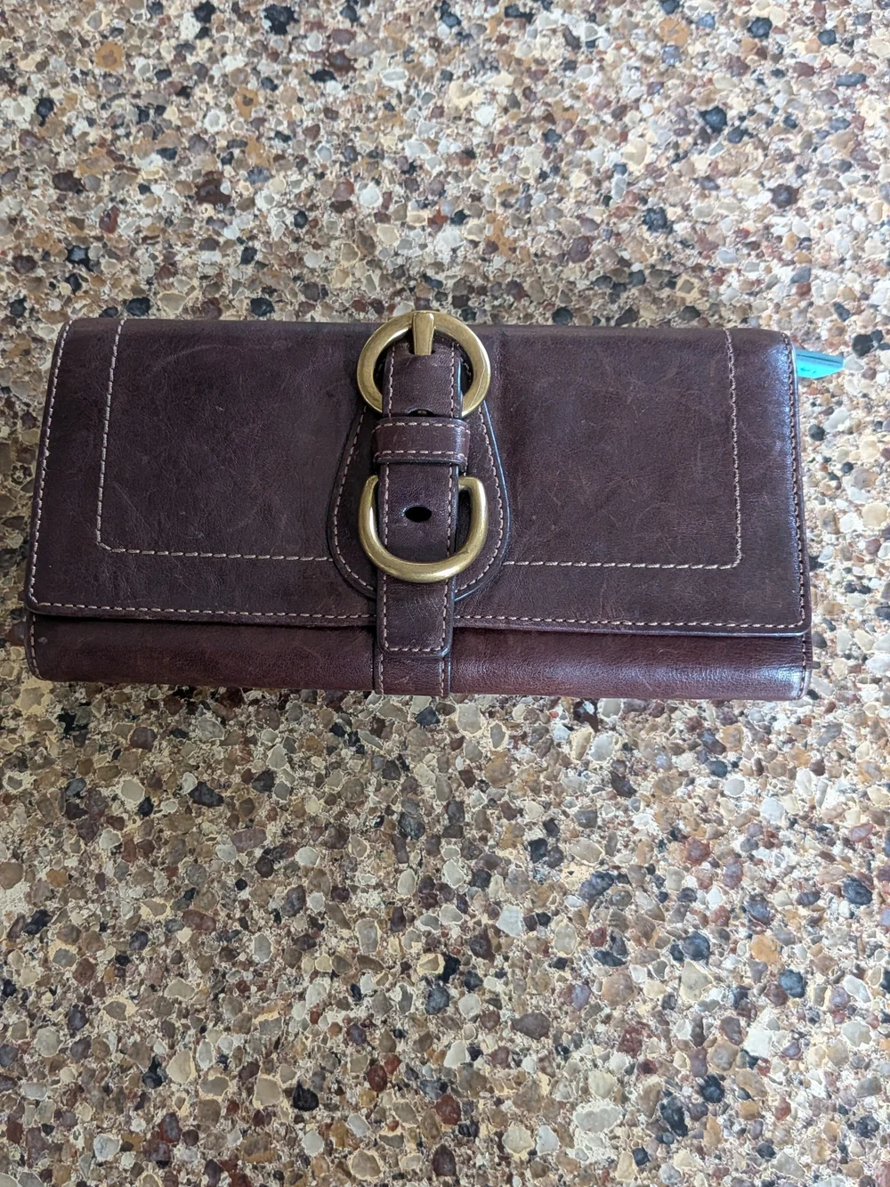 Vintage Coach Legacy trifold wallet Dark Brown Leather Wallet